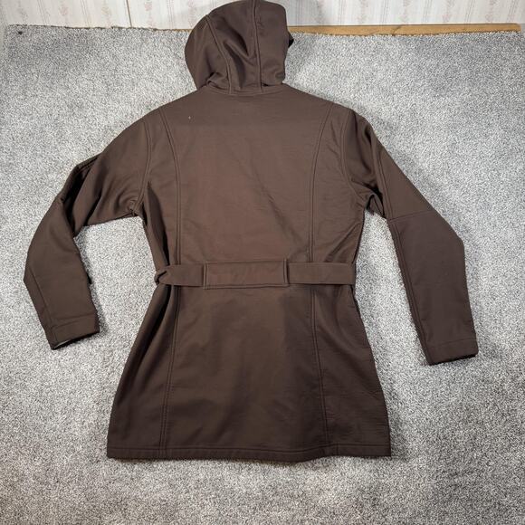 Nike ACG Jacket Womens Large Brown Softshell Hooded Belted Long Fleece Lined - Picture 13 of 16